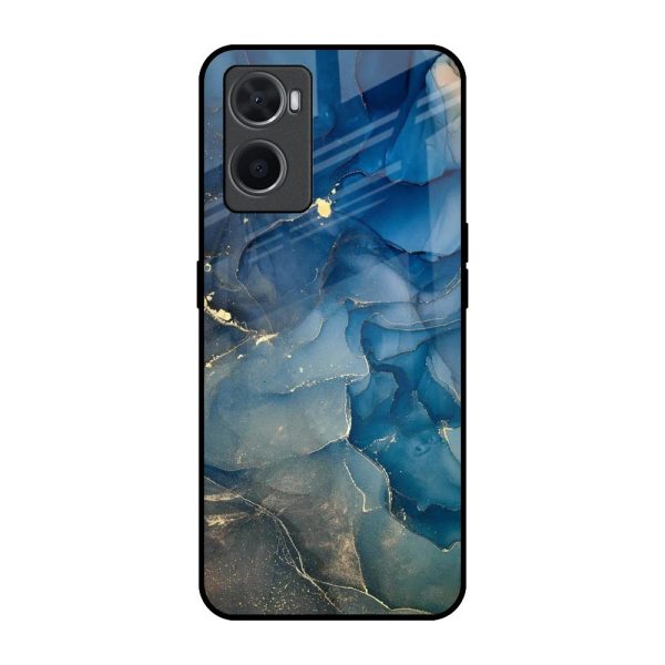 Blue Cool Marble Glass Case for Oppo A96 Cheap