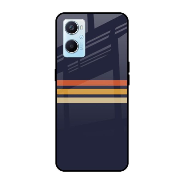 Tricolor Stripes Glass Case For Oppo A96 on Sale