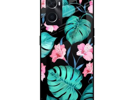 Tropical Leaves & Pink Flowers Glass case for Oppo A36 Online now