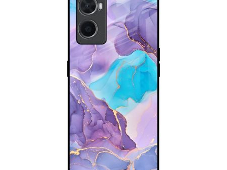 Alcohol ink Marble Glass Case for Oppo A96 Online Sale