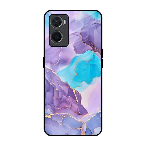 Alcohol ink Marble Glass Case for Oppo A96 Online Sale